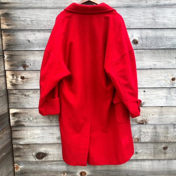 Chanel Women Cashmere/Silk Long Red Coat Coco Chanel Peacoat From France - Picture 3 of 14